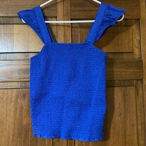 Old Navy Fitted Ruffle Trim Smocked Cropped Top for Women
